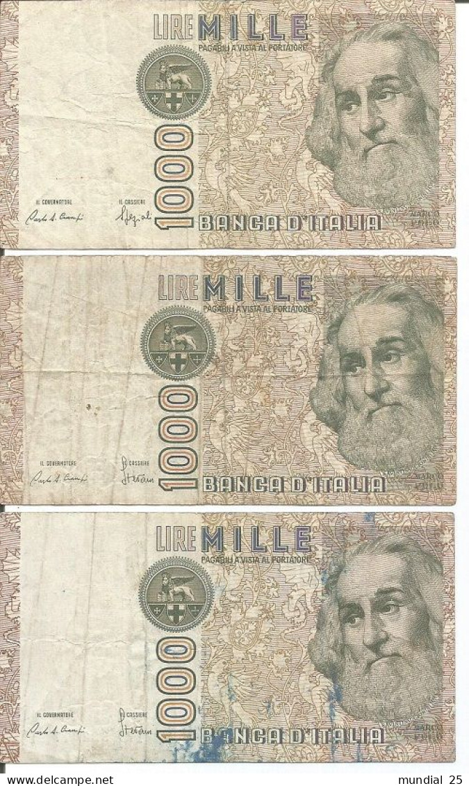 3 ITALY 1.000 LIRE 06/01/1982 - Collections & Lots