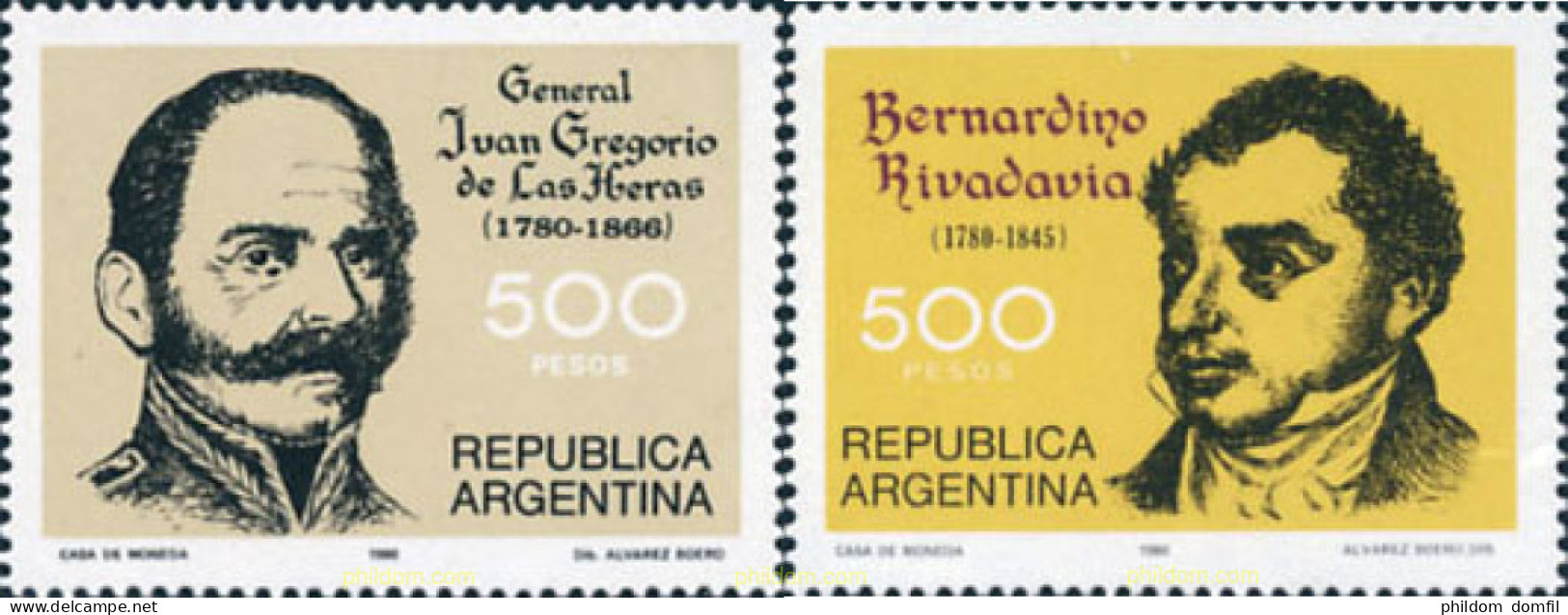 729012 MNH ARGENTINA 1980 LIBERTADORES ARGENTINOS - Ongebruikt