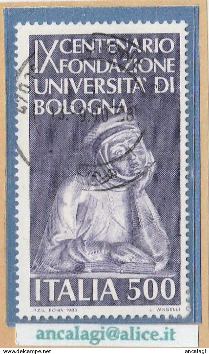 USATI ITALIA 1988 - Ref.0576 "UNIVERSITA' DI BOLOGNA" 1 Val. - - 1981-90: Oblitérés
