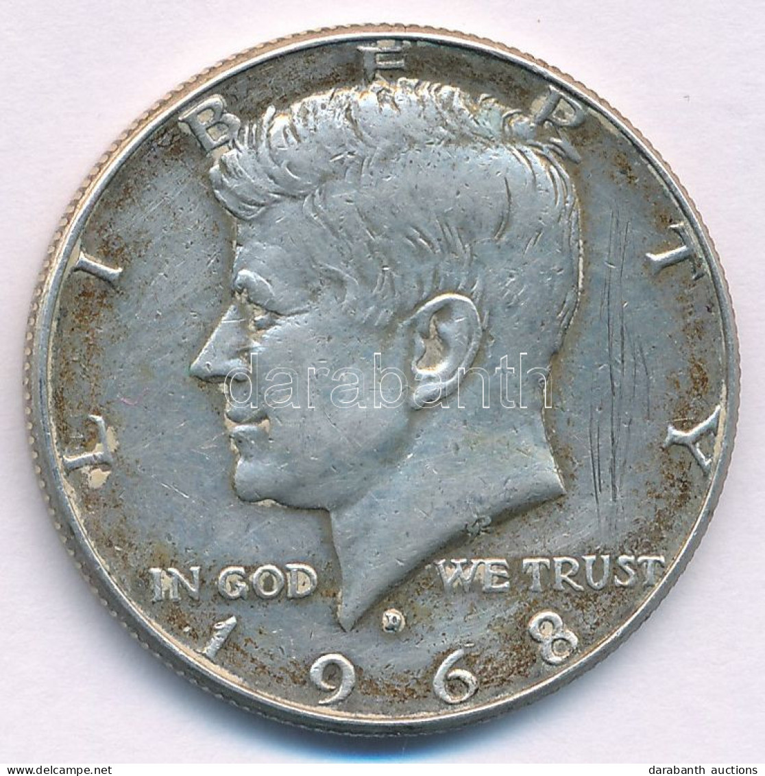 Amerikai Egyesült Államok 1968D 1/2$ Ag "Kennedy" T:XF Karc USA 1968D 1/2 Dollar Ag "Kennedy" C:XF Scratched Krause KM#2 - Non Classés