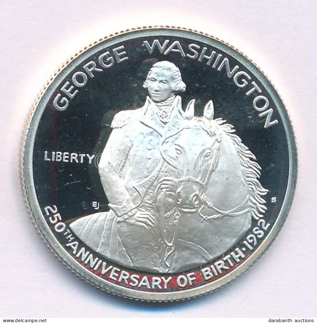 Amerikai Egyesült Államok 1982S 1/2$ Ag "George Washington Születésének 250. évfordulója" Tanúsítvánnyal T:PP USA 1982S  - Zonder Classificatie