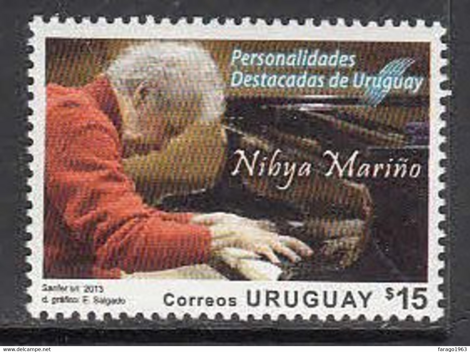 2013 Uruguay Marino Piano Music Complete Set Of 1 MNH - Uruguay