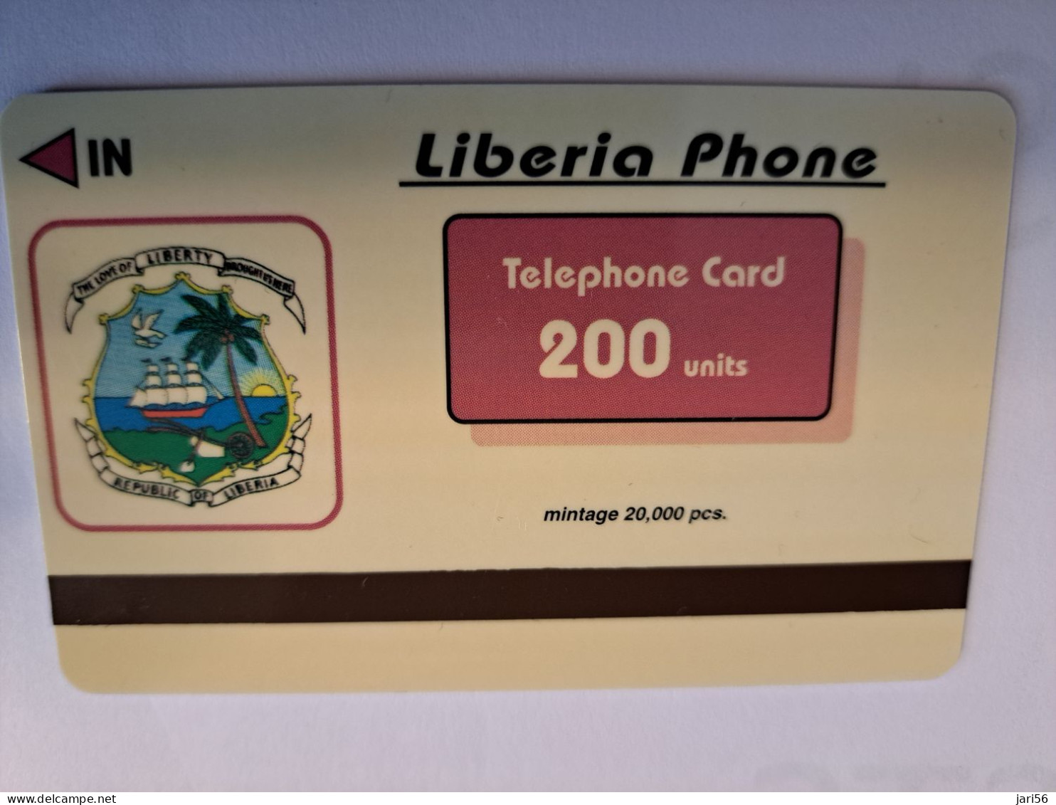 LIBERIA / 200 UNITS/ MAGSTRIPE /  CATS  / Fine Used Card       ** 16457** - Liberia