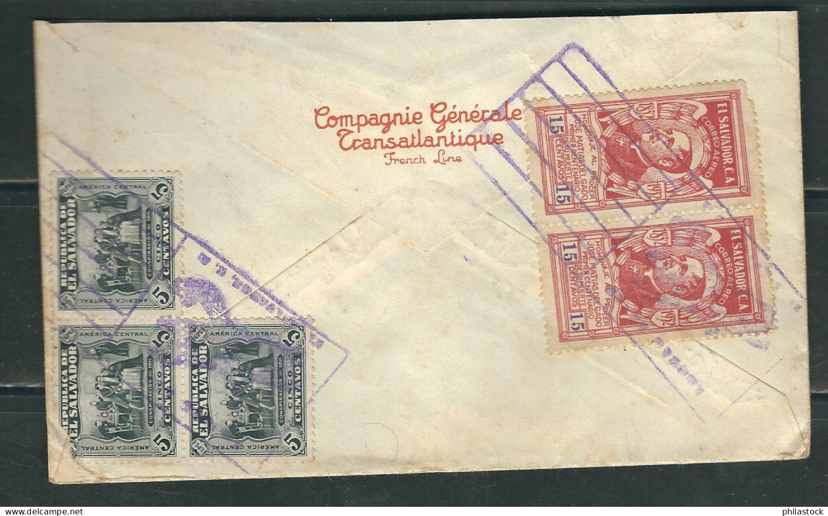 SALVADOR 1933 Lettre Pour La France Par La Poste Aérienne - El Salvador