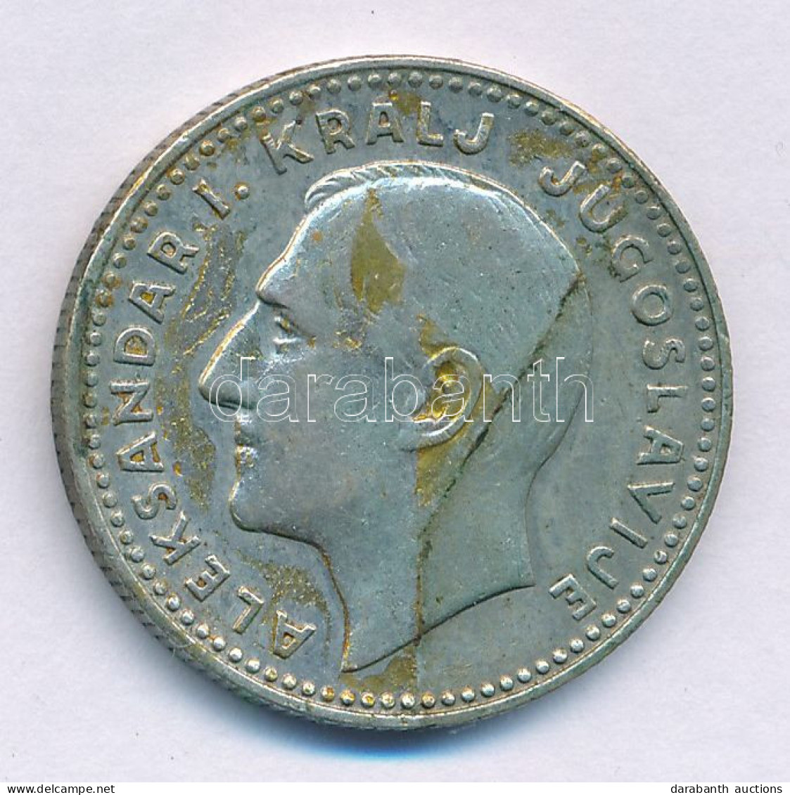 Jugoszlávia 1931. 10D Ag "I. Sándor" T:XF,VF Patina Yugoslavia 1931. 10 Dinara Ag "Alexander I" C:XF,VF Patina Krause KM - Unclassified