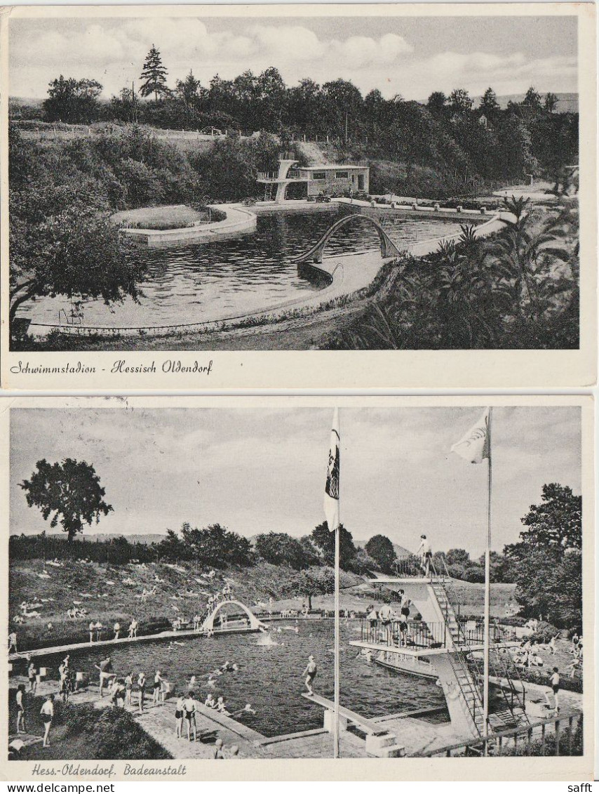 Lot 2 Ansichtskarten Hessisch Oldendorf, Badeanstalt 1958 - Hessisch-Oldendorf