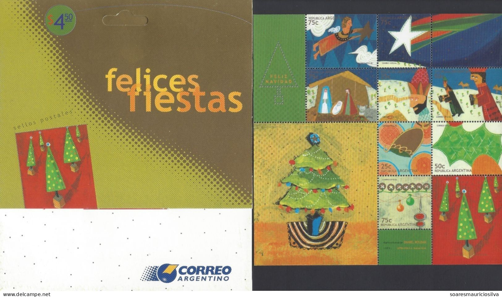 Argentina 1999 Folder + Souvenir Sheet Christmas Mint - Blocchi & Foglietti