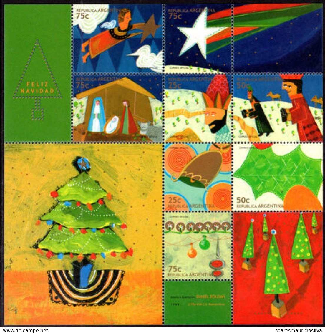 Argentina 1999 Folder + Souvenir Sheet Christmas Mint - Blocks & Kleinbögen