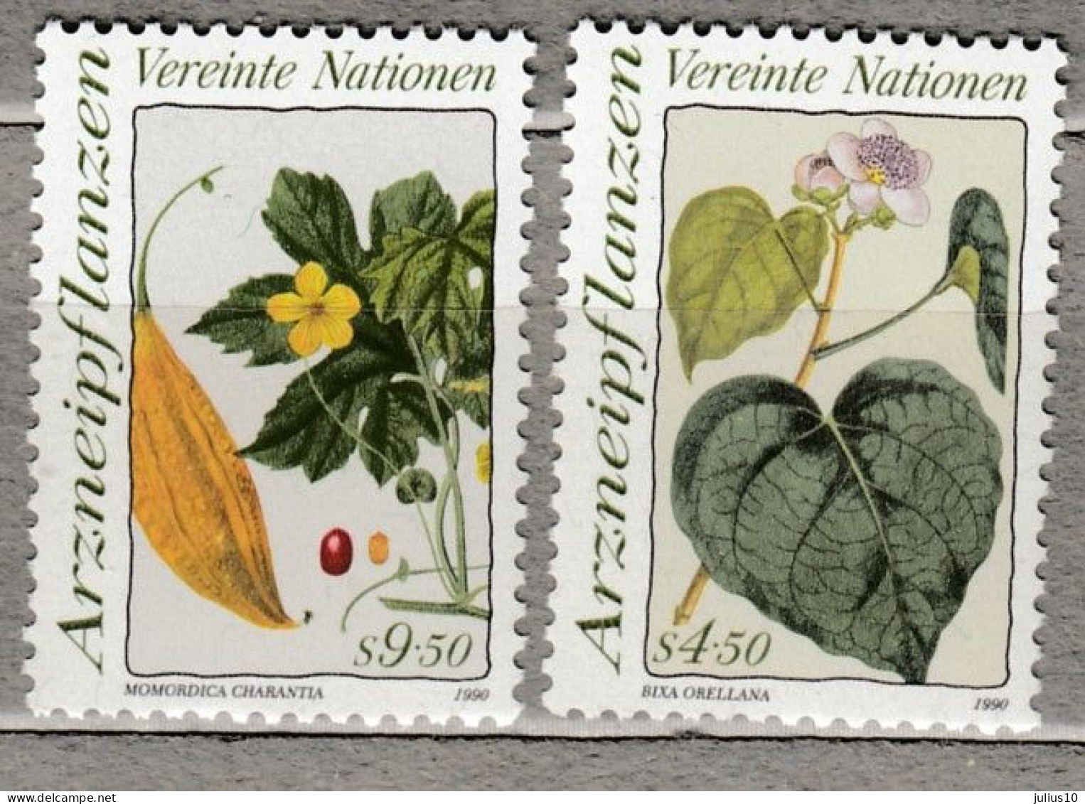 United Nations 1990 Medical Plants MNH (**) Mi 102-103 #34108 - Geneeskrachtige Planten