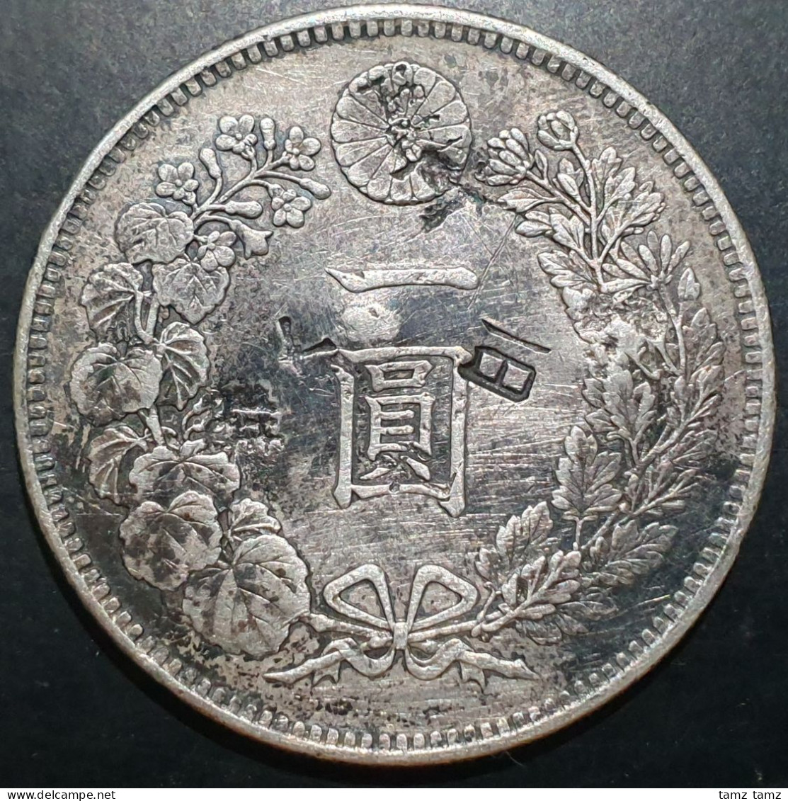 Japan Meiji 1 Yen M25 1892 Silver Madura Island (Indonesia) Chopmark - Indonésie