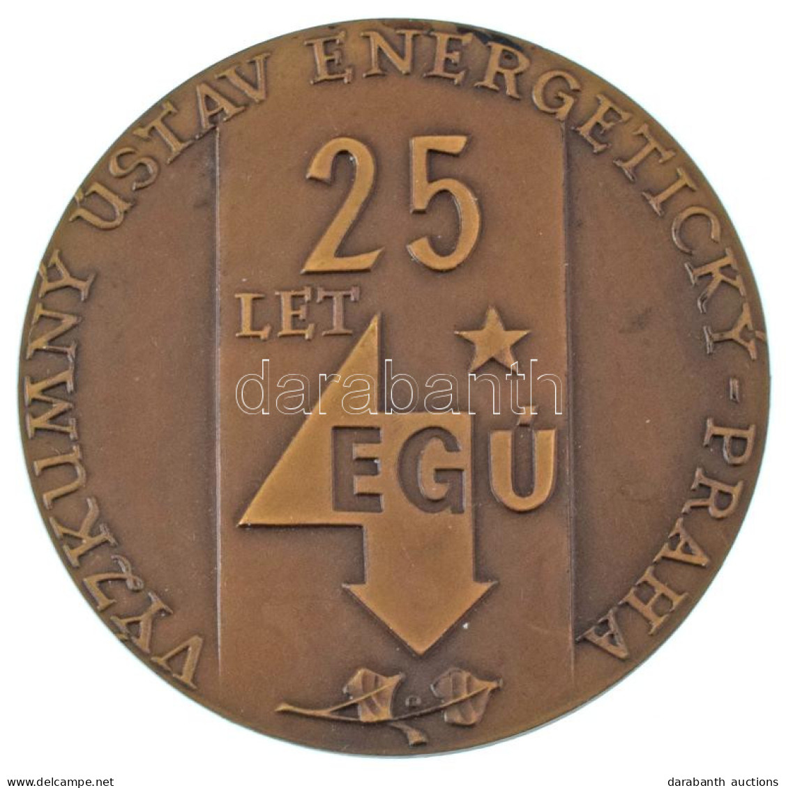 Csehszlovákia 1976. "25 éves Az Energetikai Kutatóintézet - Prága / 1951-1976" Bronz Emlékérem (60mm) T:AU Czechoslovaki - Unclassified