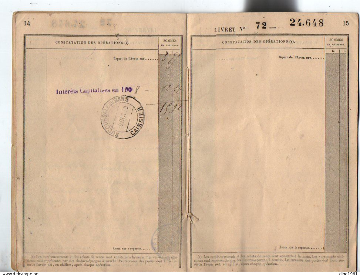 VP23.095 - LE MANS x SAINT - COSME x NOGENT LE BERNARD 1883 - Livret de Caisse d'Epargne ....M. Louis MAIGNAN