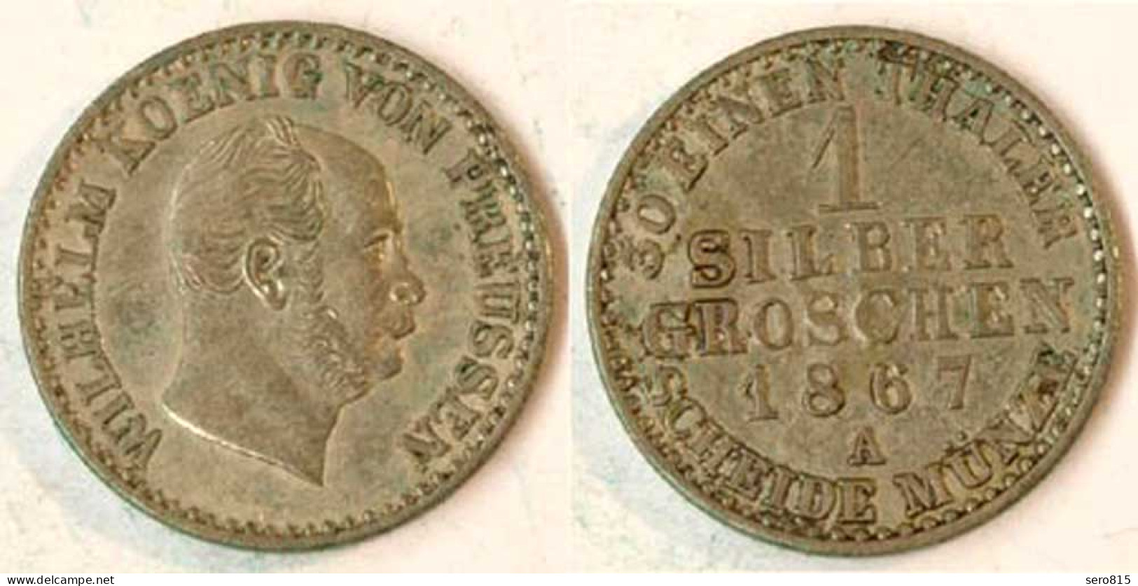 Brandenburg-Preussen 1 Silbergroschen 1867 A Wilhelm I. 1861-1888  (137 - Groschen & Andere Kleinmünzen