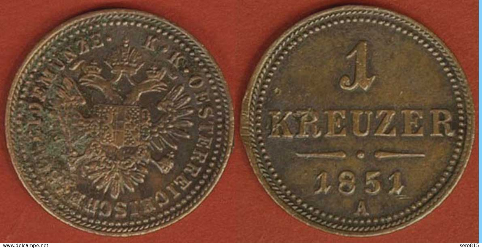 Österreich - Austria 1 Kreuzer Münze 1851 A - Kaiser Franz Joseph I.   (529 - Oesterreich