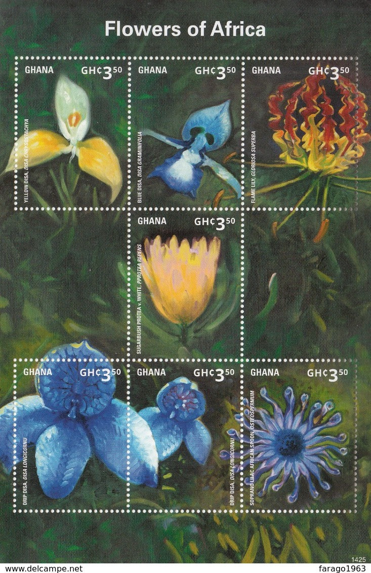 2014 Ghana Flowers Of Africa  Complete Set Of 2 Sheets MNH - Ghana (1957-...)