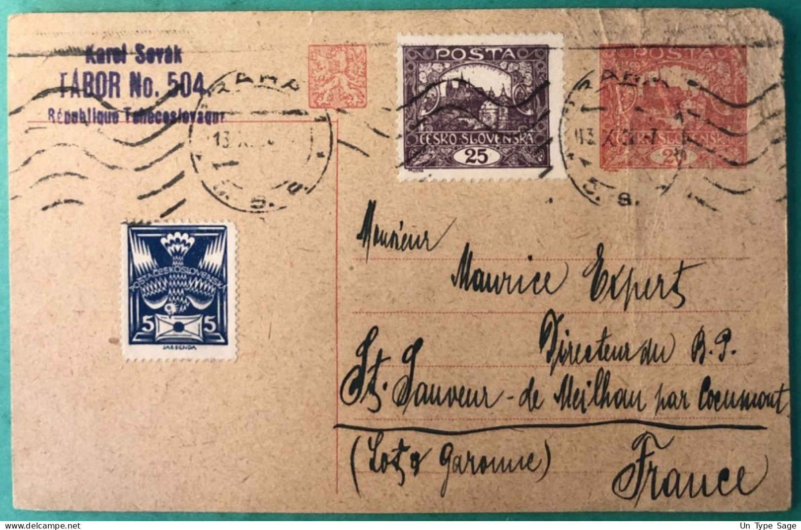 Tchécoslovaquie, Entier-carte 13.10.1920 - (A1203) - Cartoline Postali