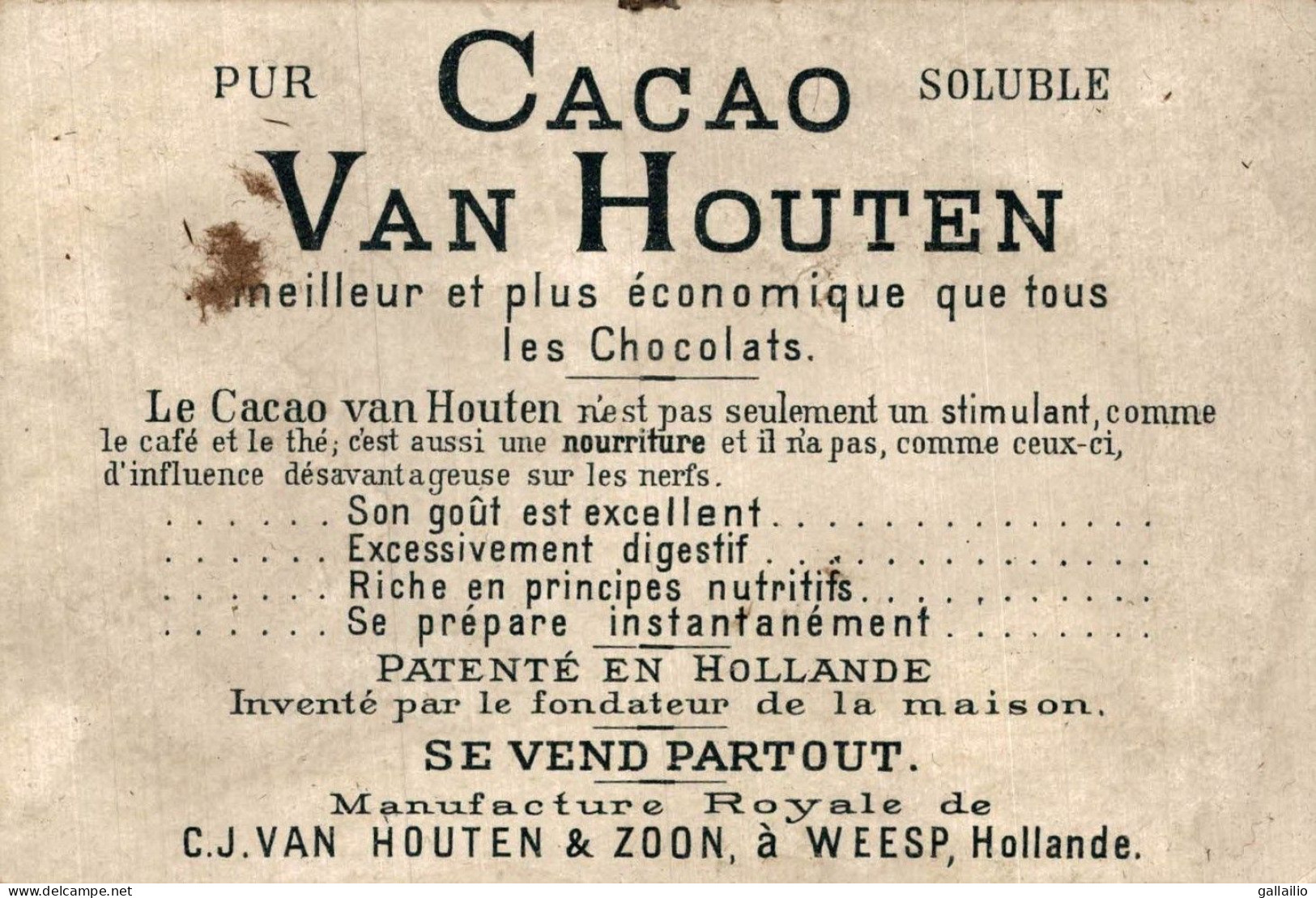 CHROMO CACAO VAN HOUTEN LUNE - Van Houten