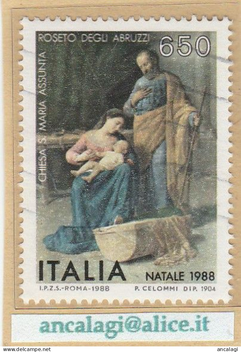 USATI ITALIA 1988 - Ref.0581A "NATALE" 1 Val. - 1981-90: Used