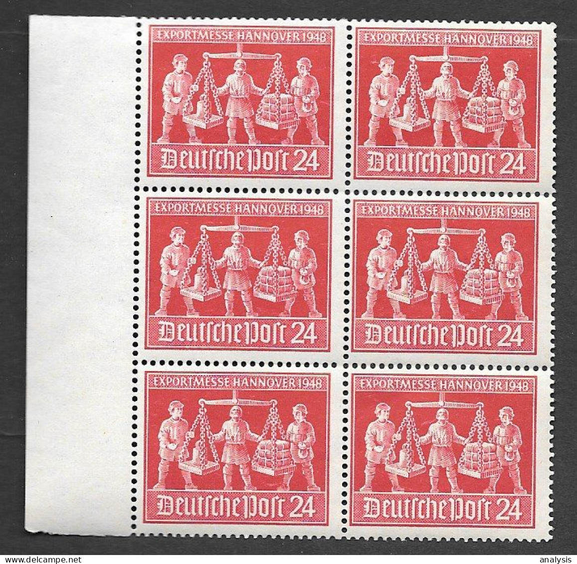 Germany Exportmesse Hannover 1948 Block Of 6 MNH. Mi 969 - Nuovi