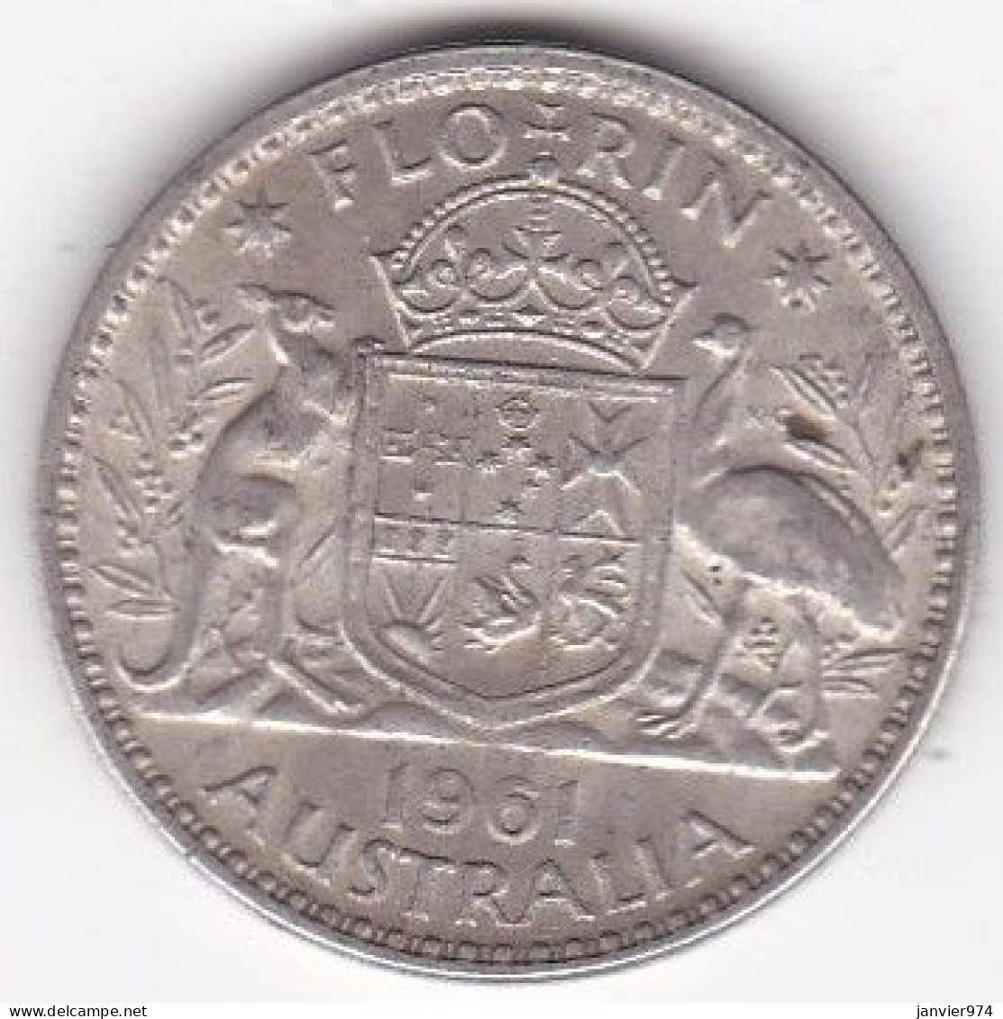 Australie 1 Florin 1961 Elizabeth II , En Argent, KM# 60 - Florin