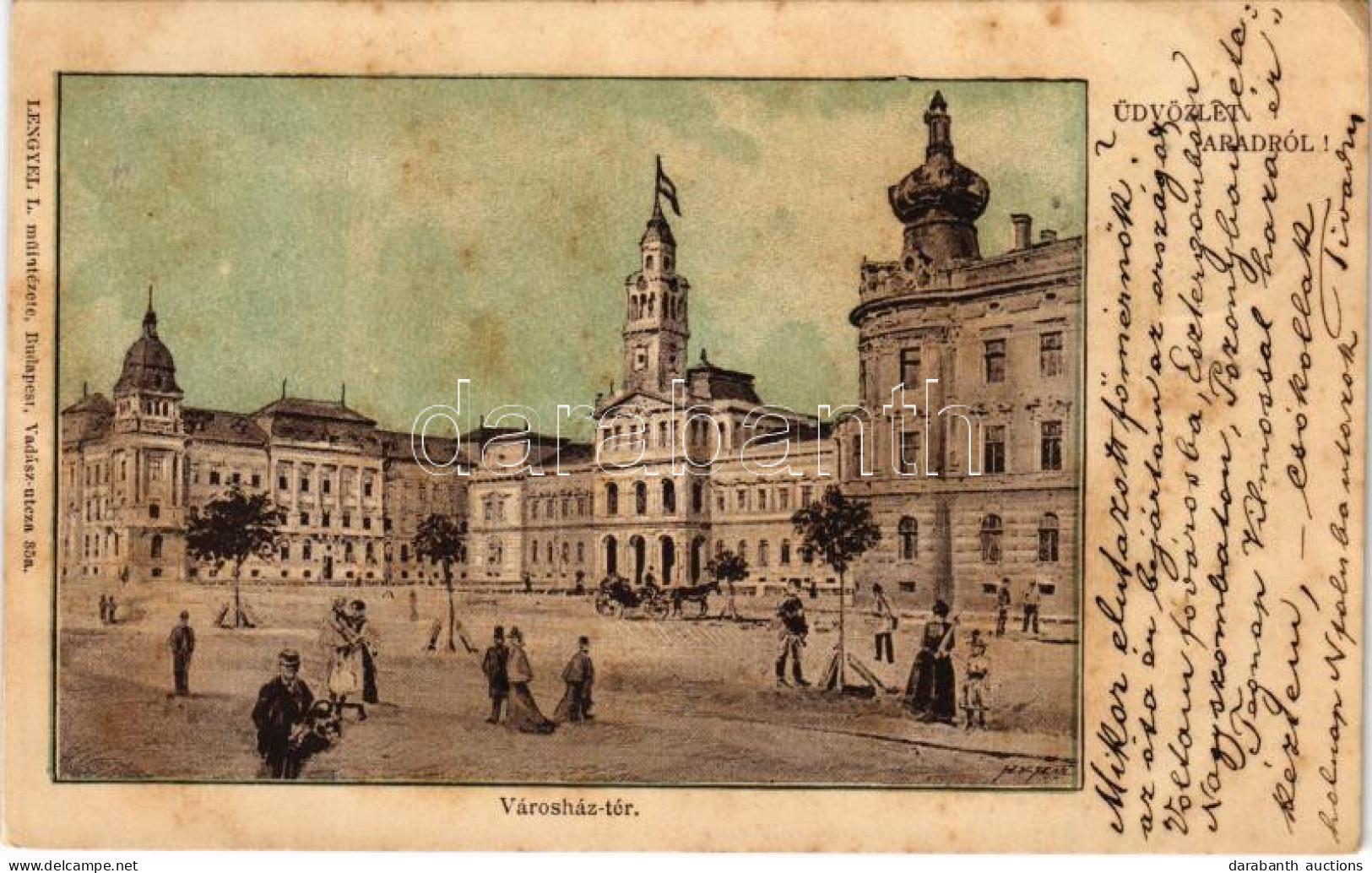 T3 1899 (Vorläufer) Arad, Városház Tér, Városháza. Lengyel L. Műintézete / Town Hall, Square (fl) - Zonder Classificatie