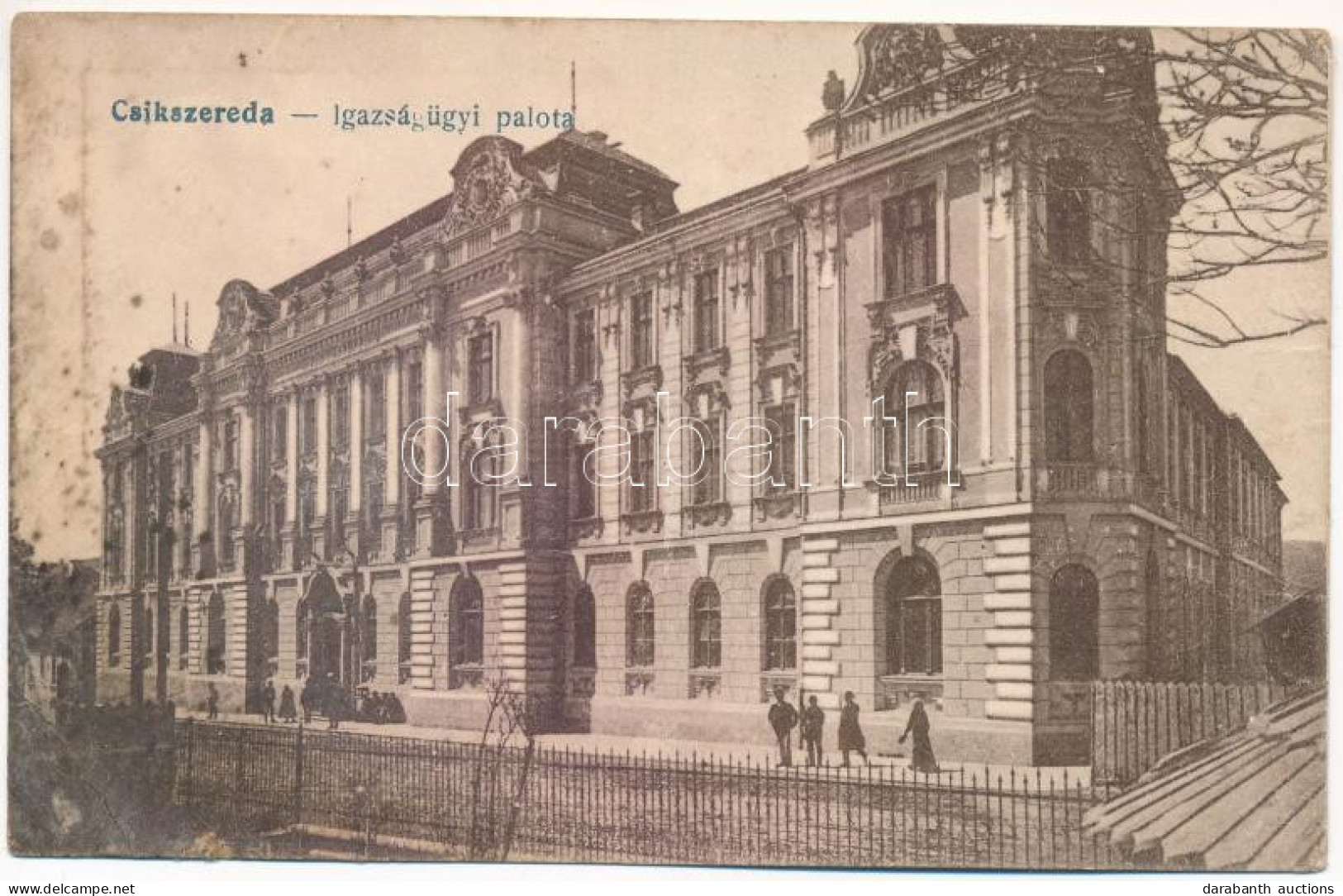 * T3/T4 1931 Csíkszereda, Miercurea Ciuc; Igazságügyi Palota. Vasúti Levelezőlapárusítás 7918. / Palace Of Justice (fa) - Non Classificati