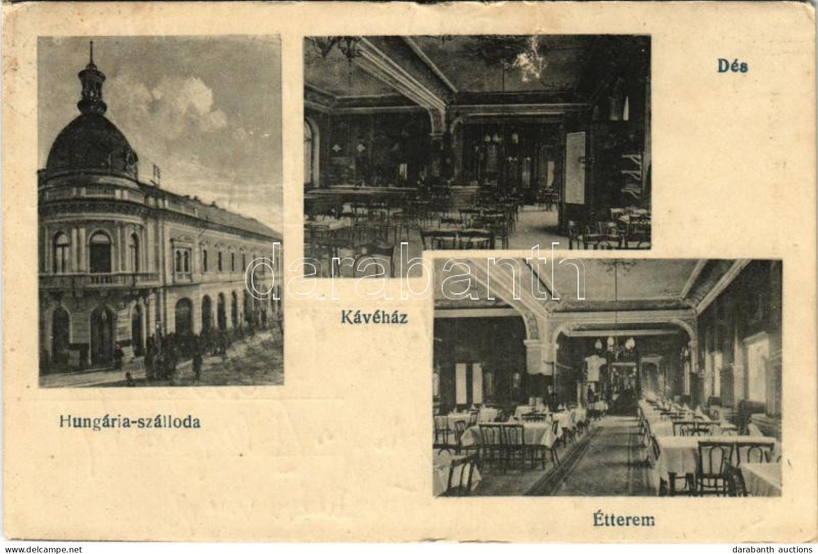 T4 1918 Dés, Dej; Hungária Szálloda, Kávéház és étterem, Belső / Hotel, Café And Restaurant, Interior (b) - Non Classificati