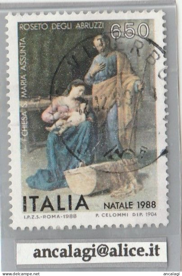 USATI ITALIA 1988 - Ref.0581C "NATALE" 1 Val. - 1981-90: Usati