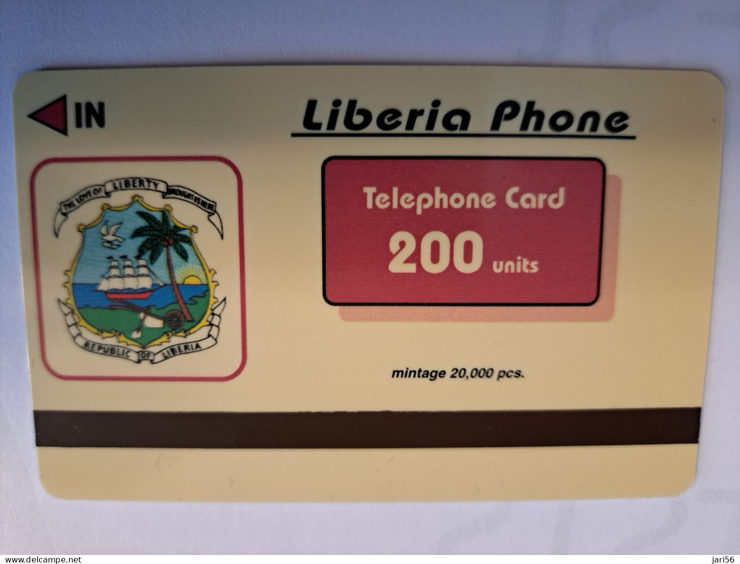 LIBERIA / 200 UNITS/ MAGSTRIPE /  CATS & DOG  / Fine Used Card       ** 16471** - Liberia