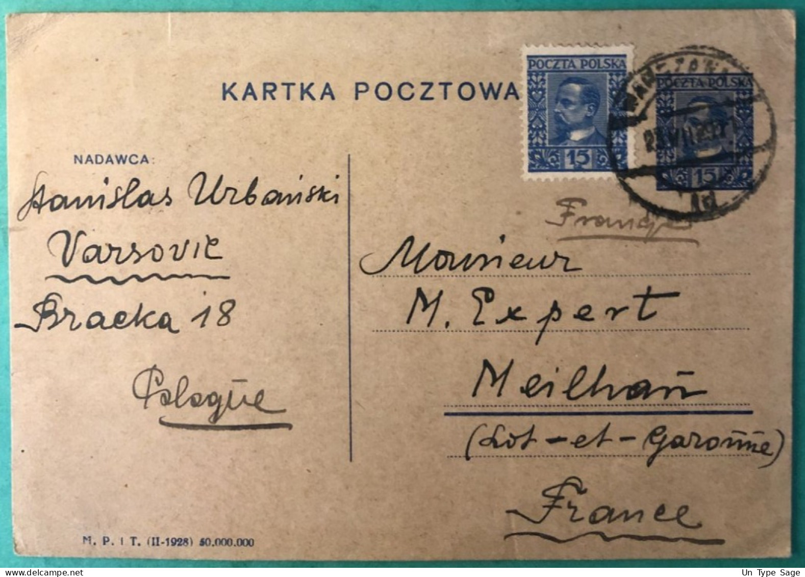 Pologne, Entier-carte De Varsovie 23.7.1929 - (A1209) - Entiers Postaux