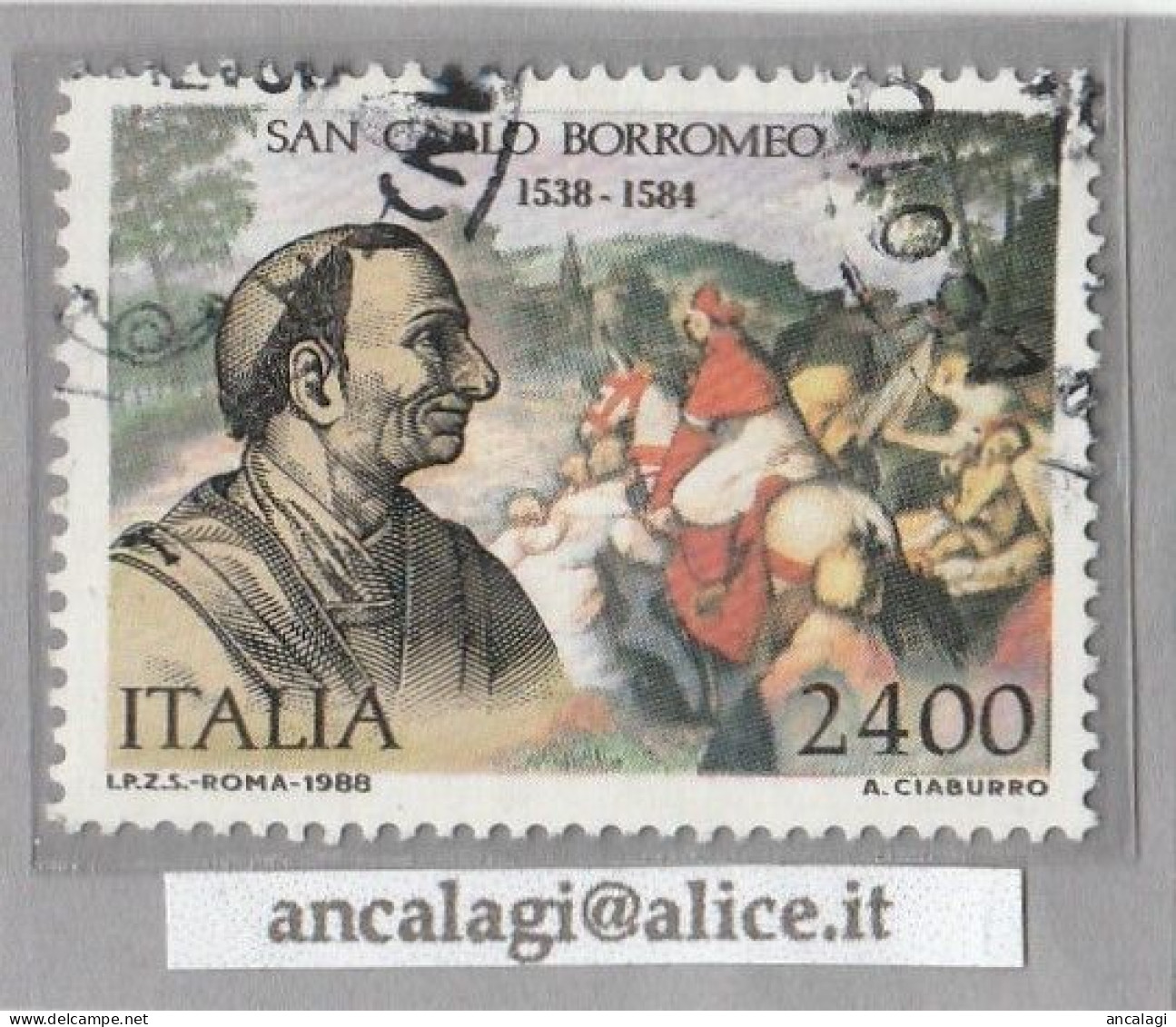 USATI ITALIA 1988 - Ref.0582 "SAN CARLO BORROMEO" 1 Val. - 1981-90: Used