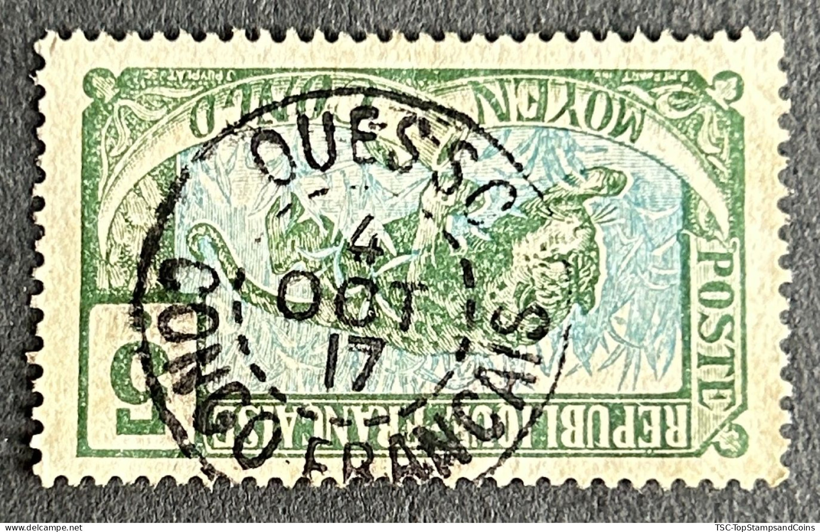 FRCG051U9 - Leopard - 5 C Used Stamp - Middle Congo - 1907 - Oblitérés