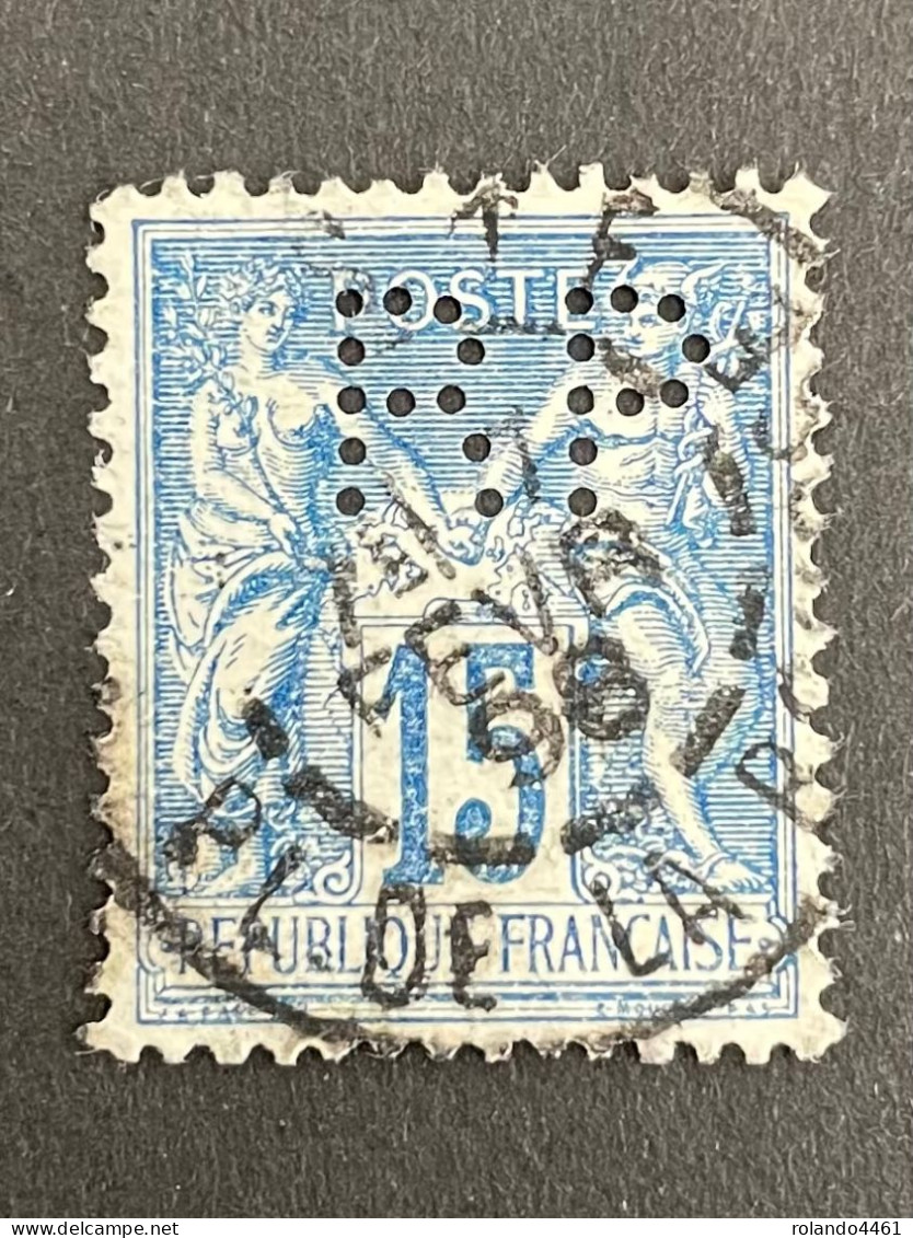 FRANCE R N°90 Sage 1876/78 RP 44 Indice 6 Perforé Perforés Perfins Perfin !! Superbe - Altri & Non Classificati