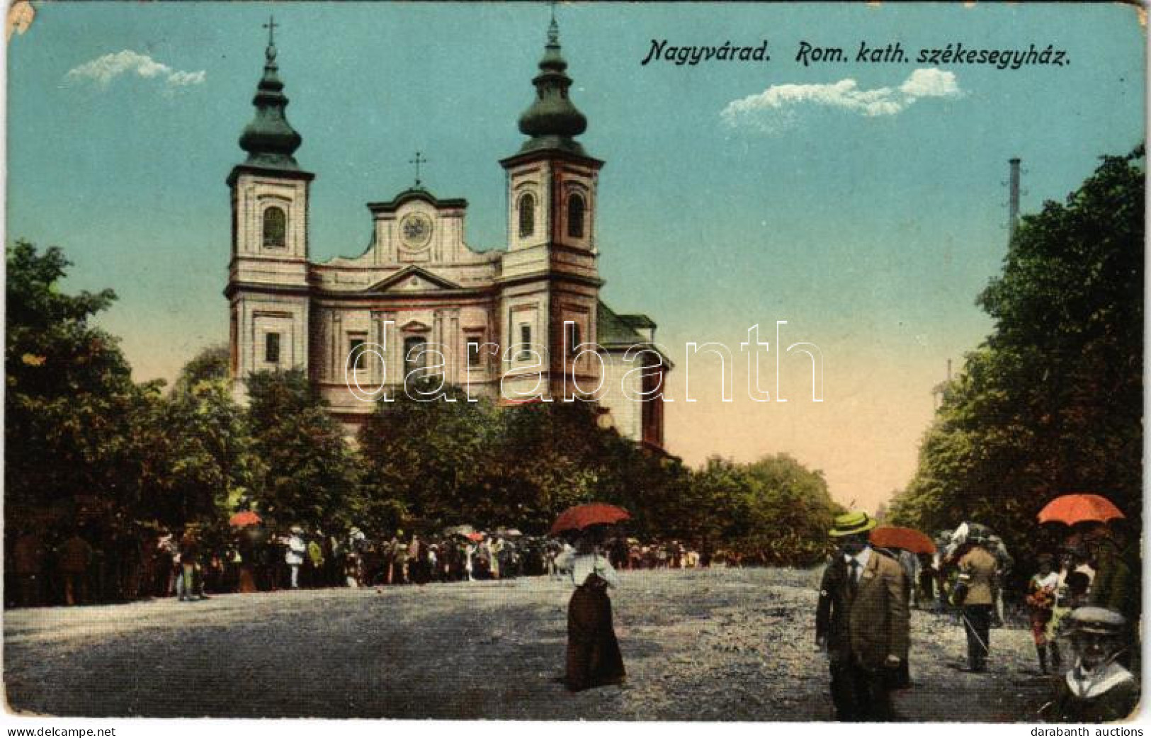 T2/T3 1918 Nagyvárad, Oradea; Római Katolikus Székesegyház. Boros Jenő Kiadása / Cathedral (EK) - Ohne Zuordnung