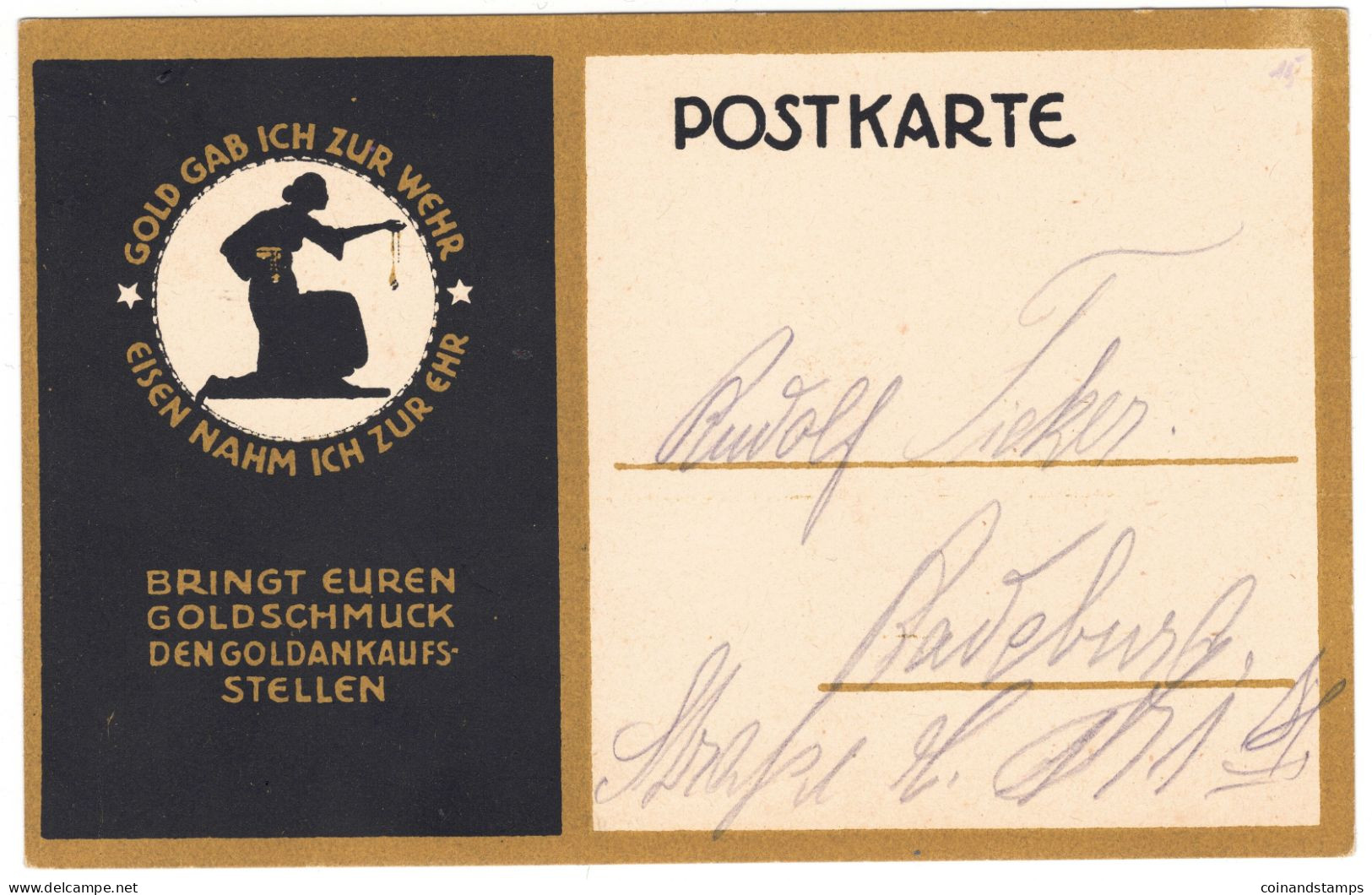 Postkarte Radeburg Rudolf FICKER Zeichnung Auf Postkarte 1915 Gold Gab Ich Zur Wehr/Eisen Nahm Ich Zur Ehr, I-II - Estampas