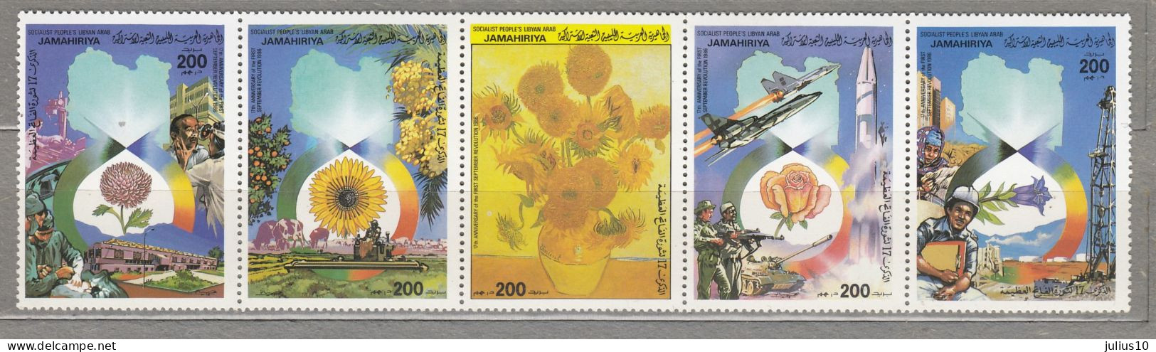 Libya 1986 Military Van Gogh MNH (**) Mi 1734-1738 #34114 - Libye