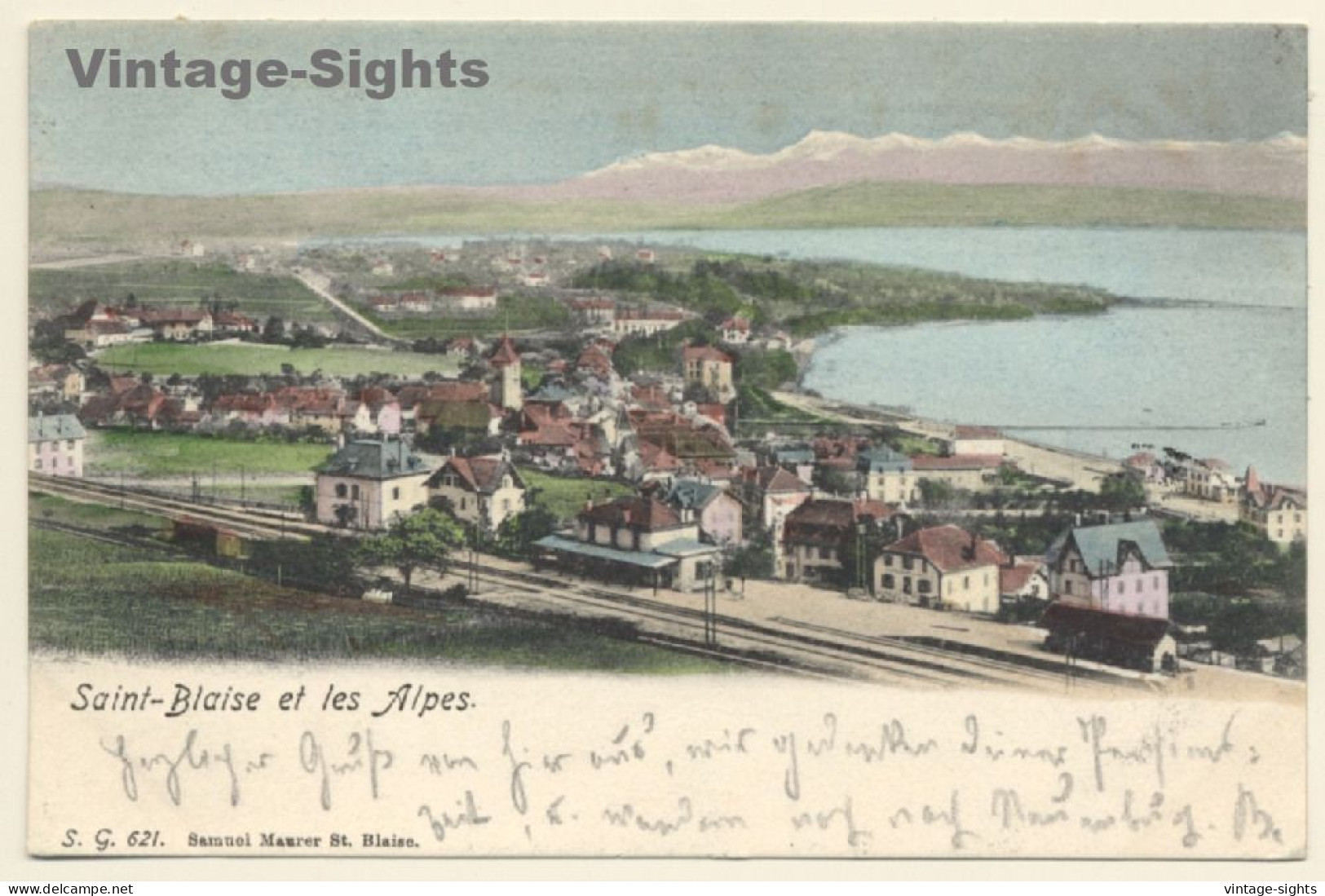 Saint-Blaise Et Les Alpes / Switzerland: Total View (Vintage Artist PC 1904) - Saint-Blaise