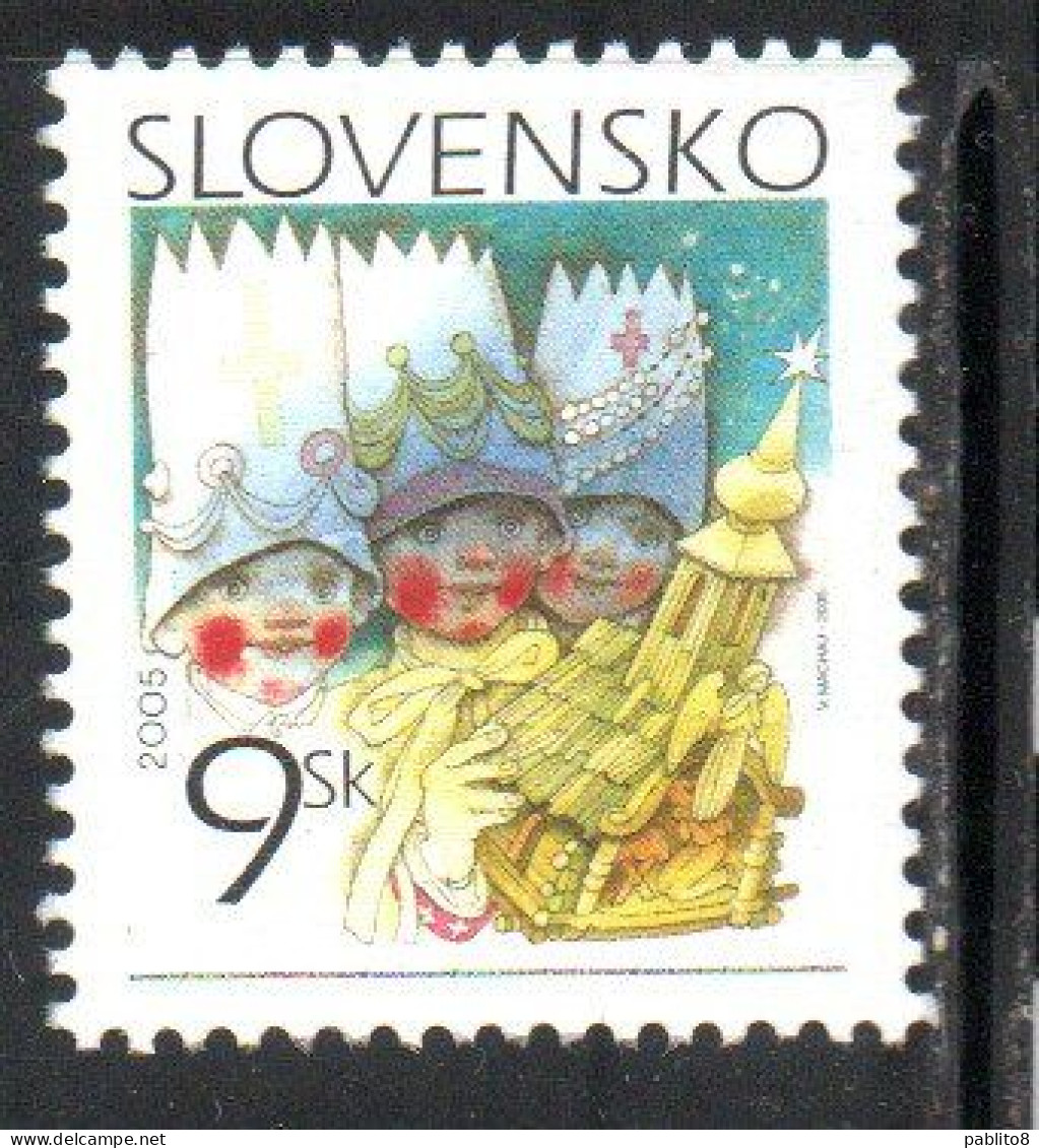 SLOVAKIA SLOVACCHIA SLOVENSKO 2005 CHRISTMAS NATALE NOEL WEIHNACHTEN NAVIDAD 9s MNH - Unused Stamps