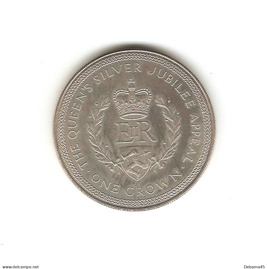 557/ ILE DE MAN : Elizabeth II : 1 Crown 1977 (copper-nickel - 29,36 Grammes) Jubilé De La Reine - Isla Man
