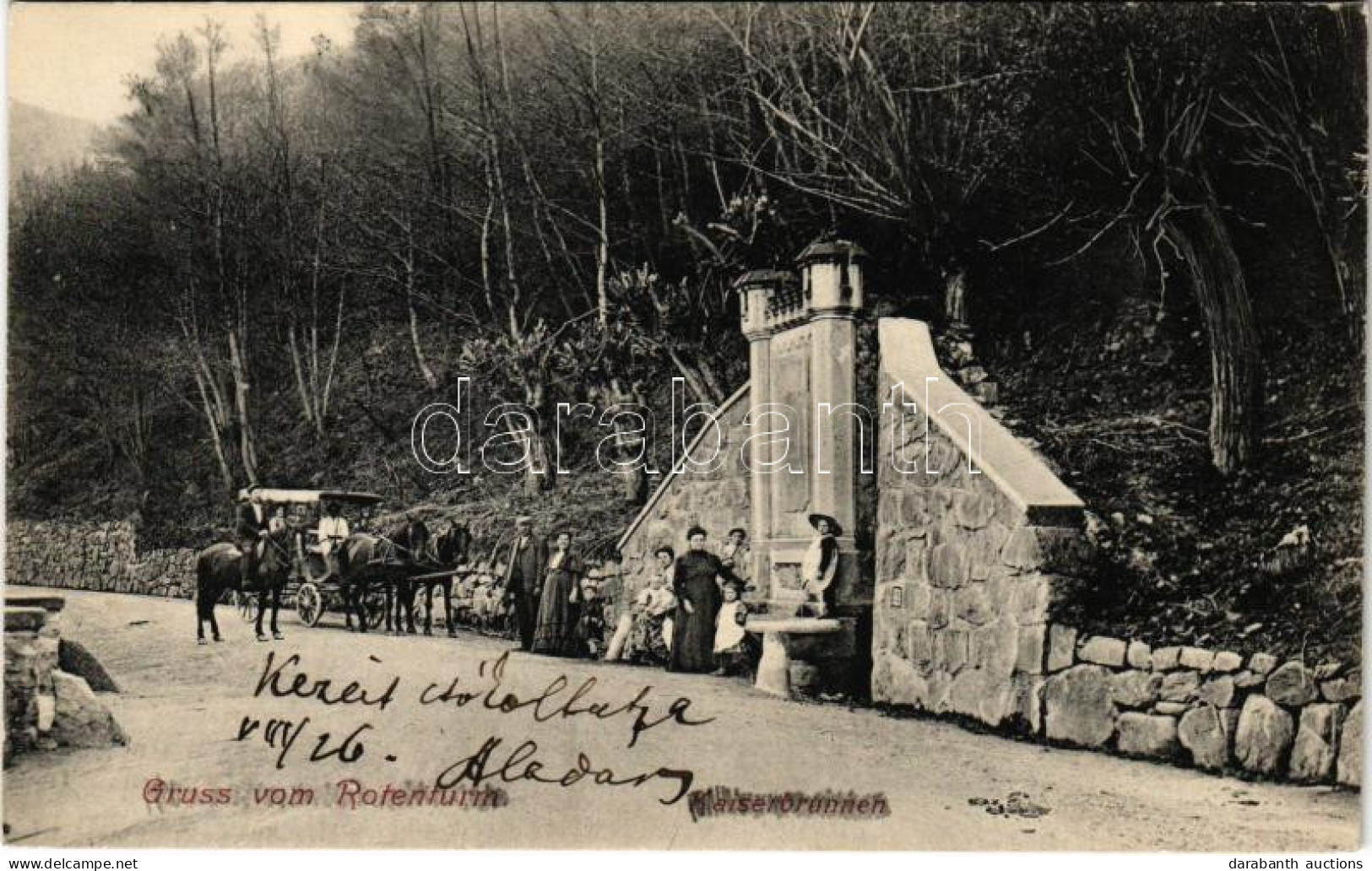 T2 1912 Vöröstoronyi-szoros, Roter-Turm-Pass, Pasul Turnu Rosu; Császár Kút A Szorosban, Lovaskocsi. Graef Károly Kiadás - Sin Clasificación