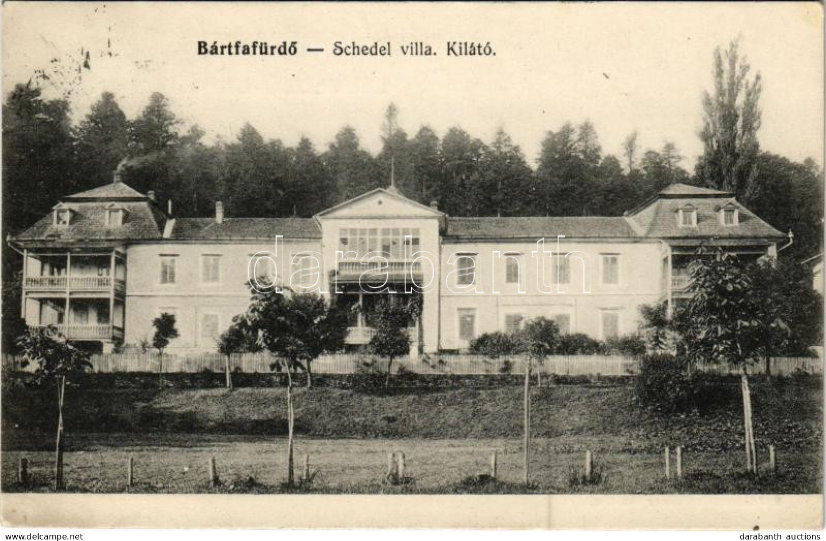 T2 1913 Bártfa-fürdő, Bardejovské Kúpele, Bardiov; Schedel Villa, Kilátó. Neumann Viktor Kiadása - Ohne Zuordnung