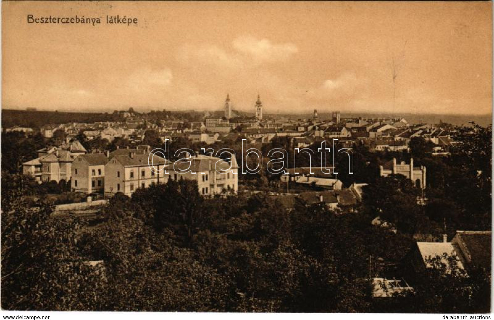 T2/T3 1910 Besztercebánya, Banská Bystrica; Látkép, Zsinagóga. Machold F. Kiadása / General View With Synagogue - Unclassified