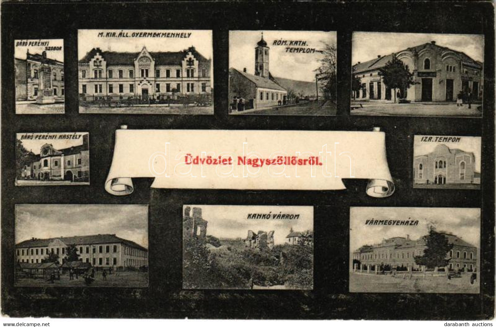 T4 1909 Nagyszőlős, Nagyszőllős, Vynohradiv (Vinohragyiv), Sevljus, Sevlus; Báró Perényi Szobor, M. Kir. állami Gyermekm - Ohne Zuordnung