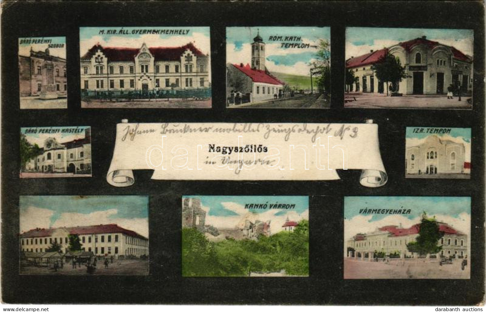 T2/T3 1914 Nagyszőlős, Nagyszőllős, Vynohradiv (Vinohragyiv), Sevljus, Sevlus; Báró Perényi Szobor, M. Kir. állami Gyerm - Non Classés