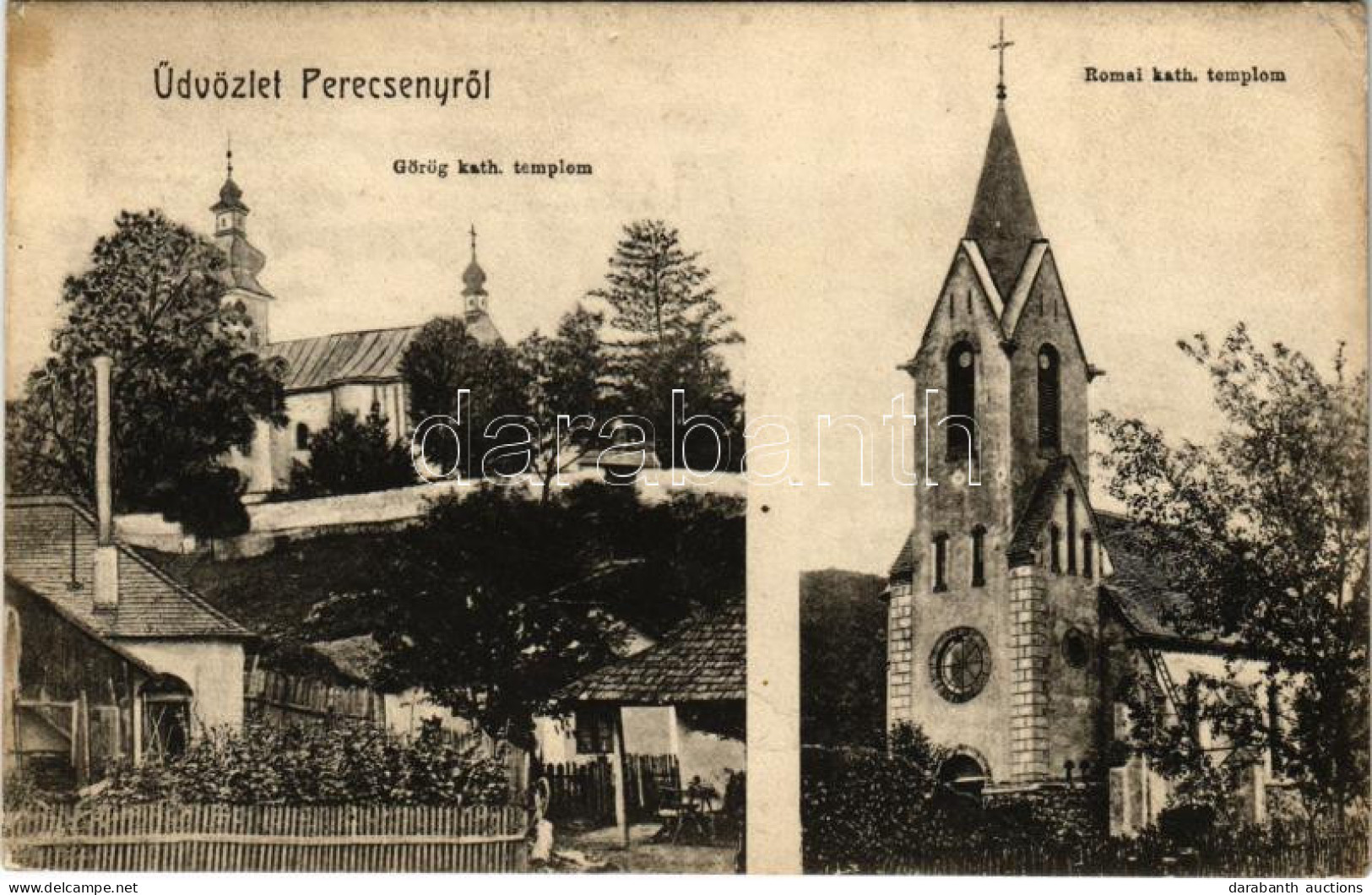 T2/T3 Perecseny, Perechyn, Perecin; Római és Görög Katolikus Templom / Catholic Churches (EK) - Ohne Zuordnung