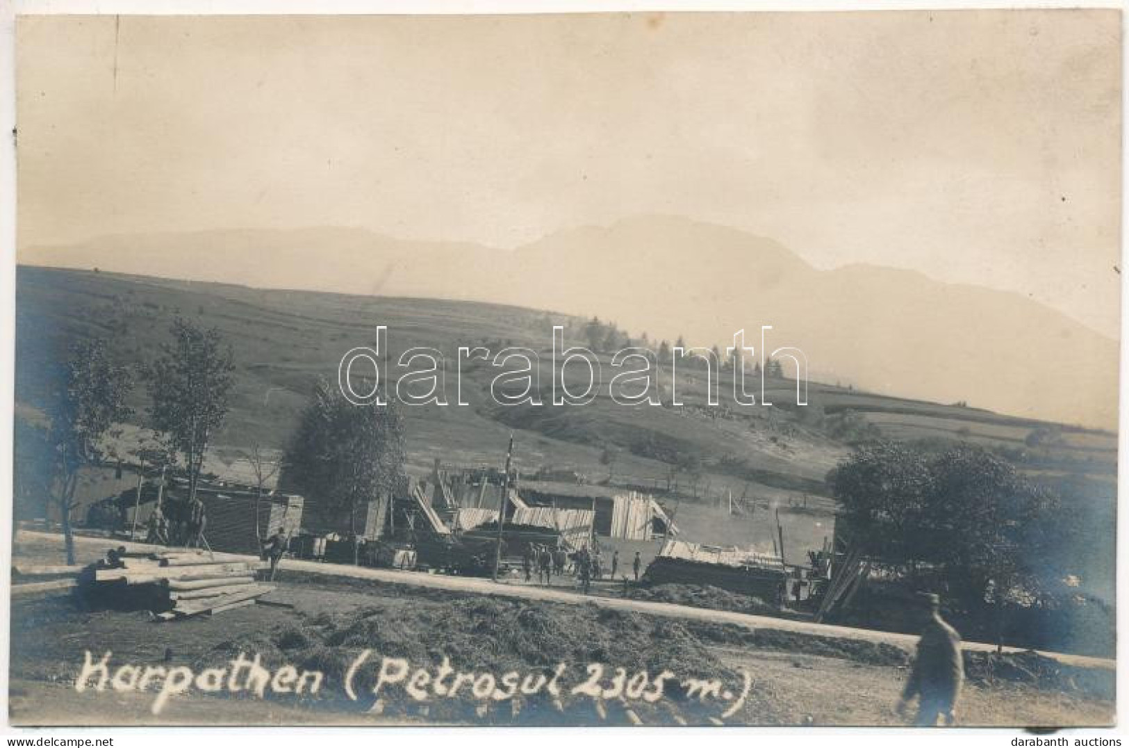 * T4 1916 Petrosul, Karpathen / Osztrák-magyar Katonák / WWI K.u.K. Military, Soldiers. Photo (vágott / Cut) - Non Classés