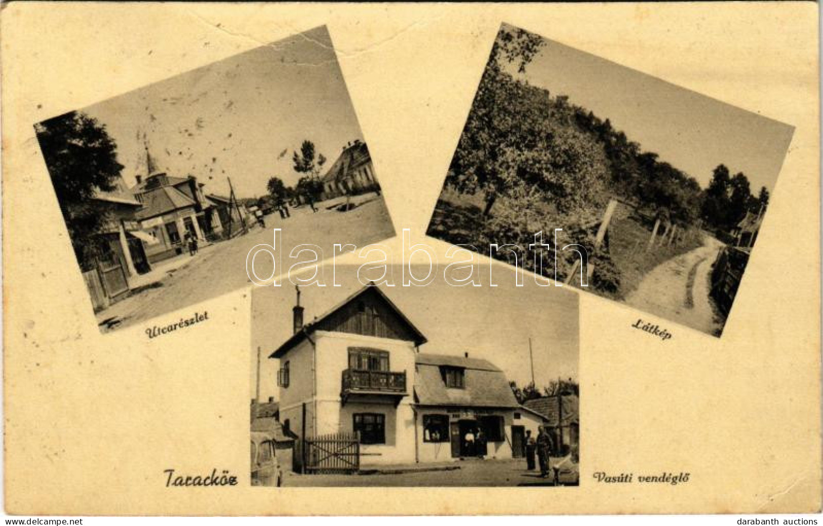 T2/T3 1940 Taracköz, Teresva; Utca Részlet, Gyógyszertár, Látkép, Vasúti Vendéglő. Paulik Ödön Kiadása / Street View, Ph - Unclassified