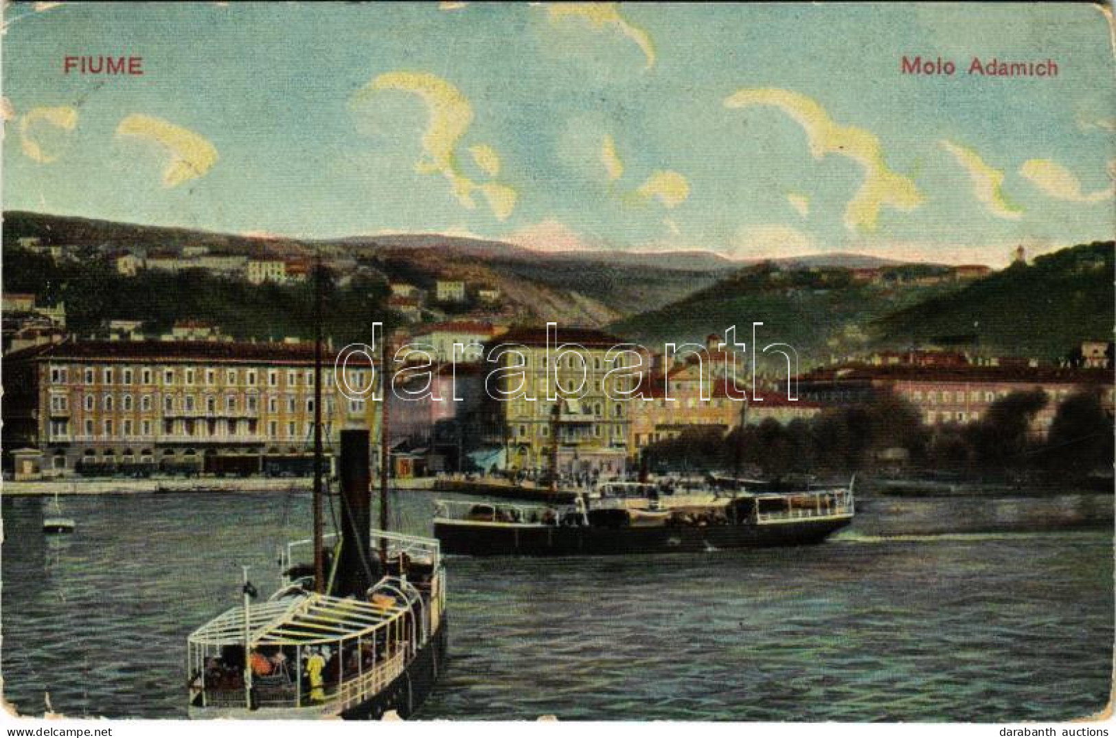 T3 1909 Fiume, Rijeka; Molo Adamich / Port, Steamships (EB) - Unclassified