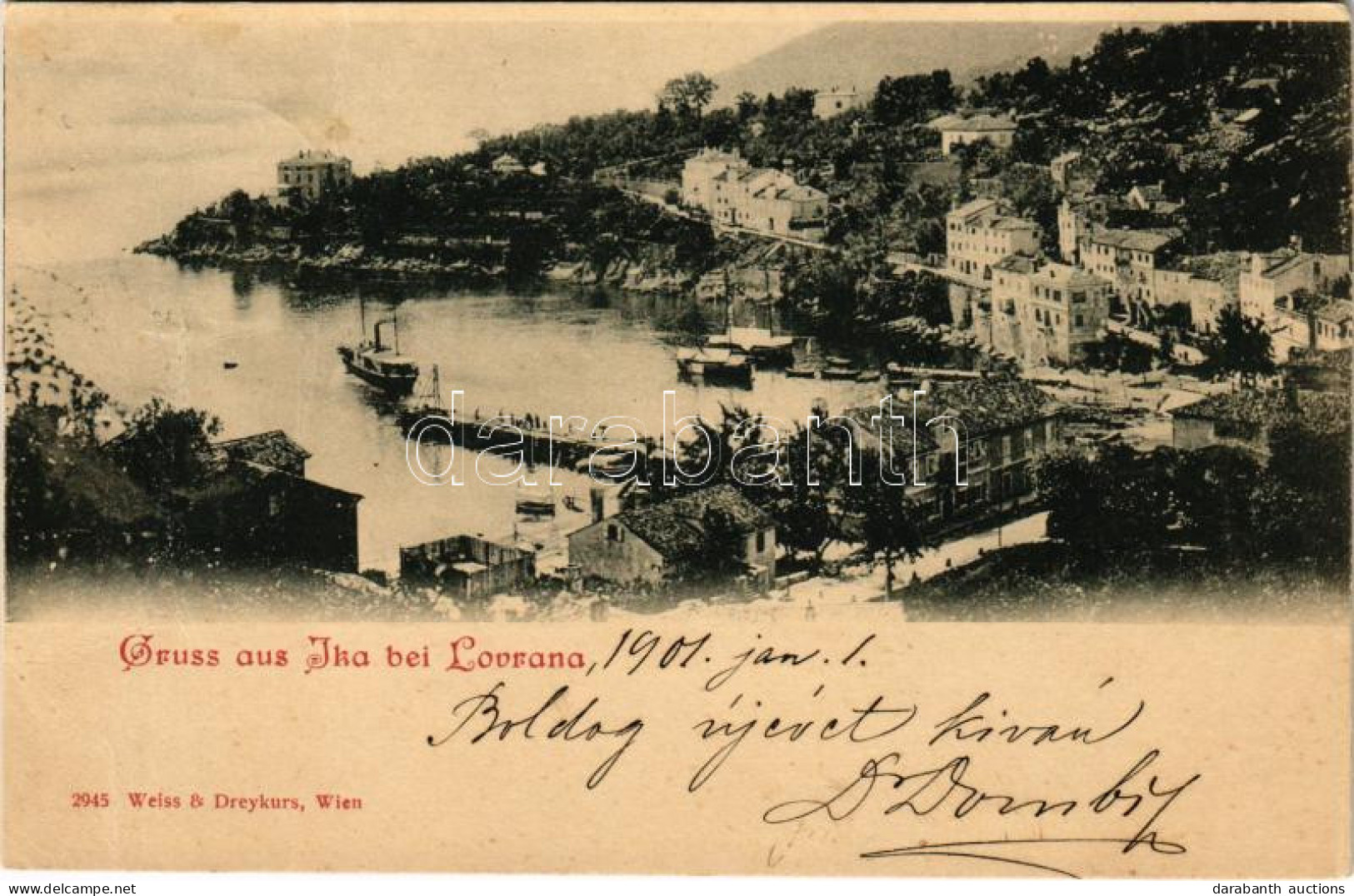 T3/T4 1901 Ika, Ica (Abbazia, Opatija); General View, Port (fa) - Unclassified