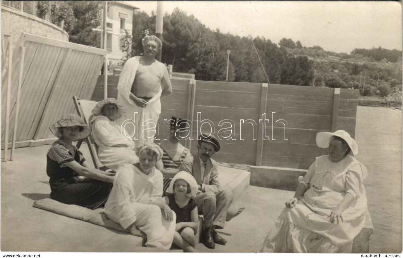 * T1/T2 1912 Mali Losinj, Lussinpiccolo; Nyaralás Cigale-ben A Tengerparton / Summer Holiday By The Sea. Photo - Ohne Zuordnung